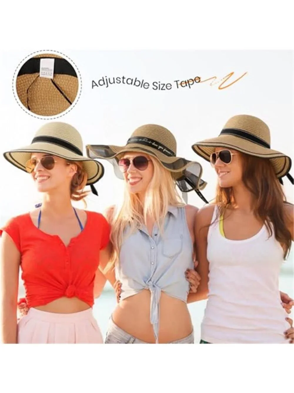 Beach Hats for Women Wide Brim Sun Straw Hat for Women Sun Hat UPF 50+ UV